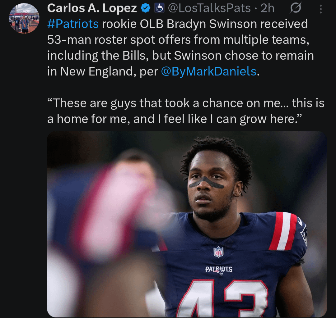 Turning down more money / playing football on Sundays for other contenders....Vrable is building a real culture