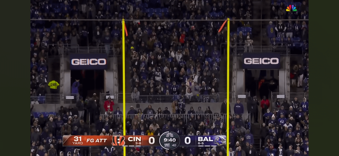 Stand behind same goal. 1st Bengals field goal, vs last field goal 😂