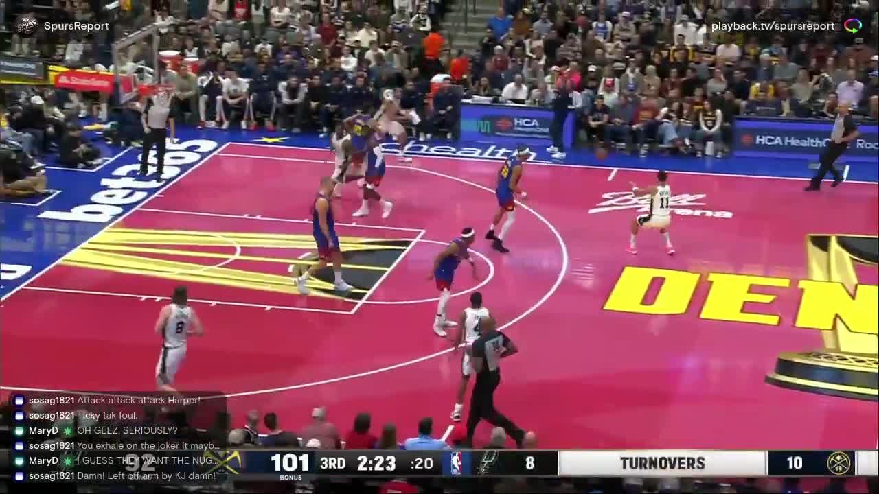 Carter Bryant helps force the turnover and knocks down the corner 3 on the other end