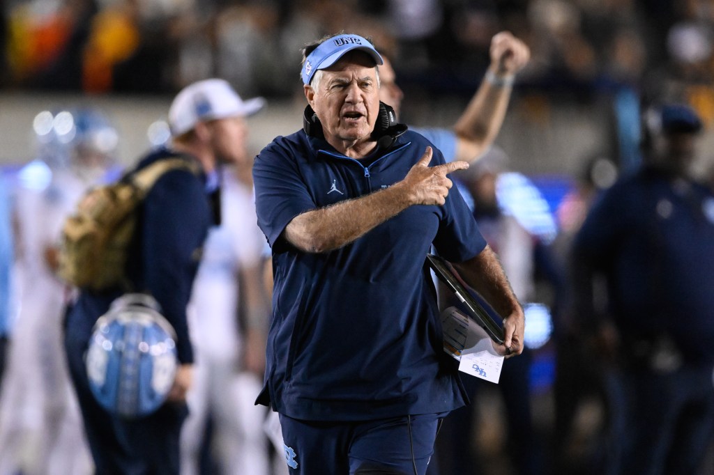 Oct 17, 2025; Berkeley, California, USA; North Carolina Tar Heels head coach Bill Belichick reacts against the California Golden Bears in the first quarter at California Memorial Stadium.