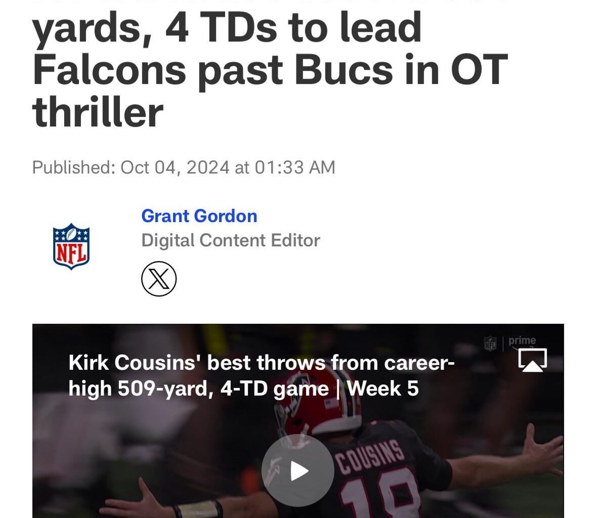 Okay Kirk we just need you to do this every week for the rest of the season