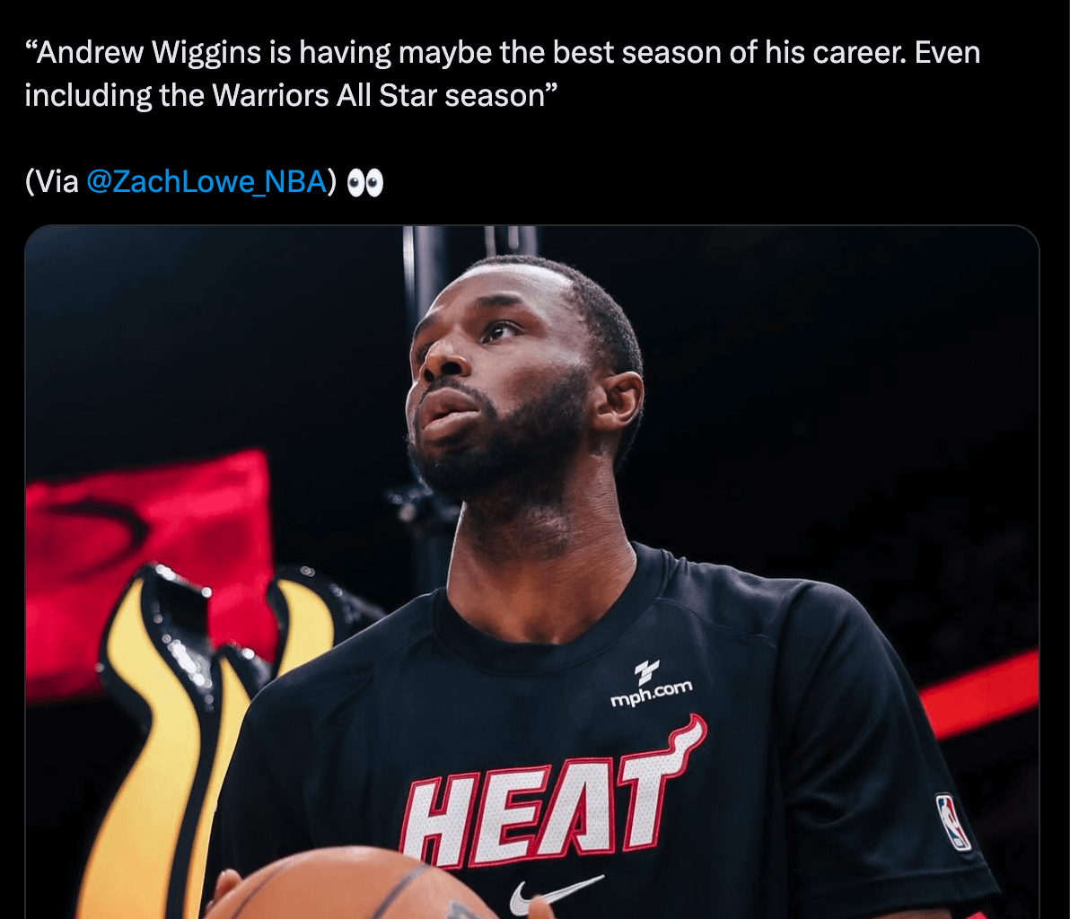 Zach Lowe: “Andrew Wiggins is having maybe the best season of his career. Even including the Warriors All Star season” 🔥🔥🔥