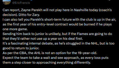 Zayne is healthy scratched today