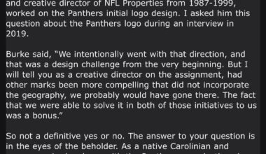 I reached out to the team about the often-repeated claim that the logo is supposed to look like the actual Carolinas, and they got back to me: