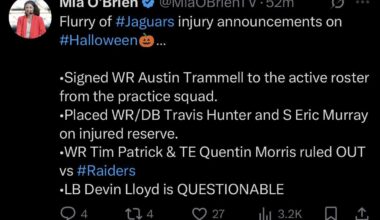 More bad news. Patrick and Morris out. Expect them to activate another ps TE