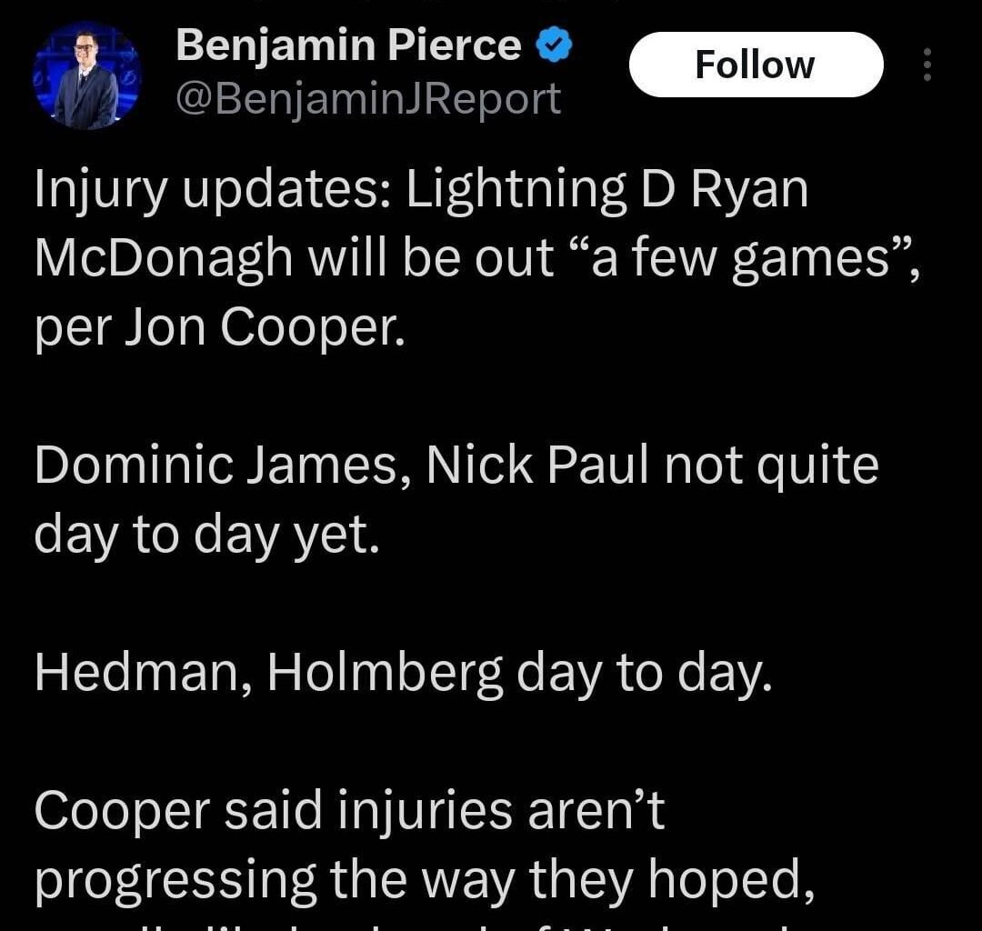 A rather brutal injury update