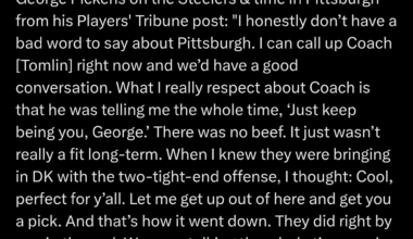 George Pickens reflects on his exit from Pittsburgh