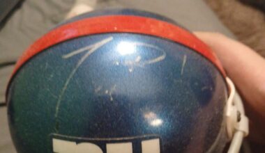 Tiki Barber Singed Helmet