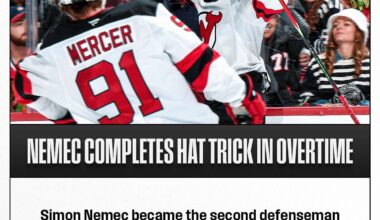 Every defensman 21yo or younger with a hattrick, last 30 years: - Simon Nemec (tonight), - Rasmus Ristolainen (2015), - P.K. Subban (2011). Hasn't happened since McDavid was a rookie.