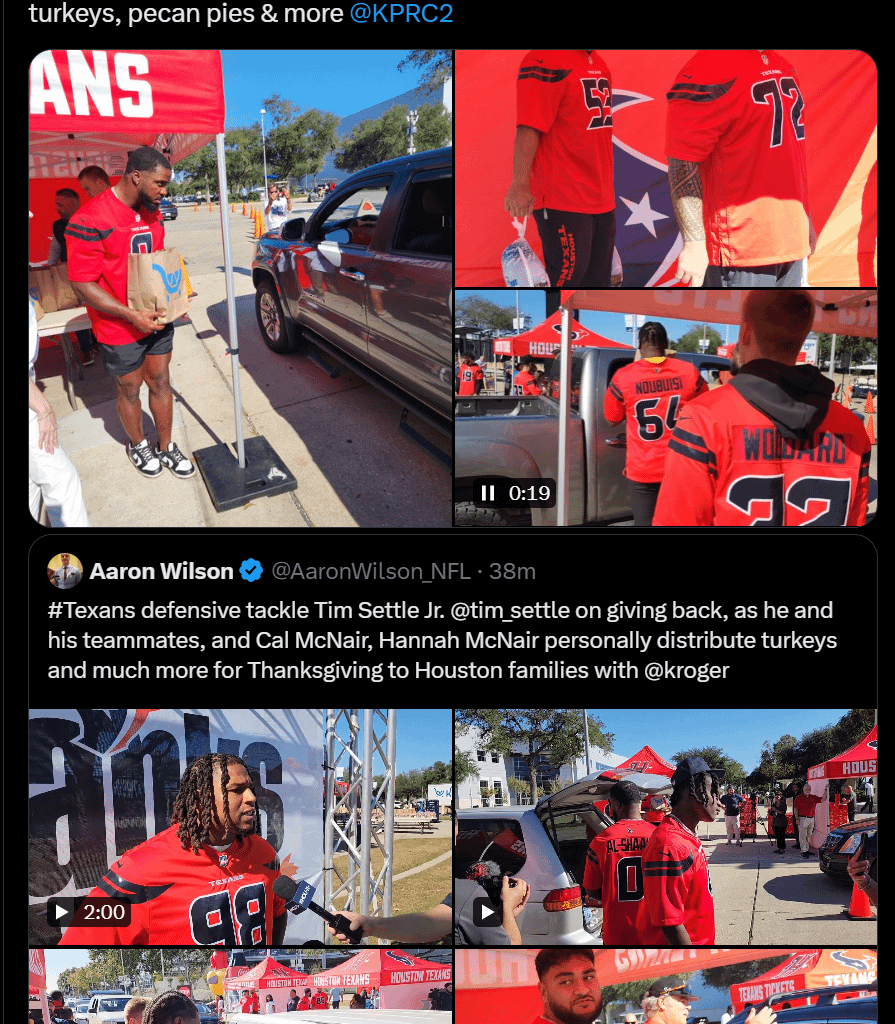 Texans out there giving back to the community this Thanksgiving!