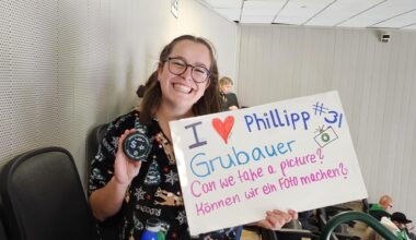 My German daughter was given a warmup puck by Grubauer because he saw her sign!