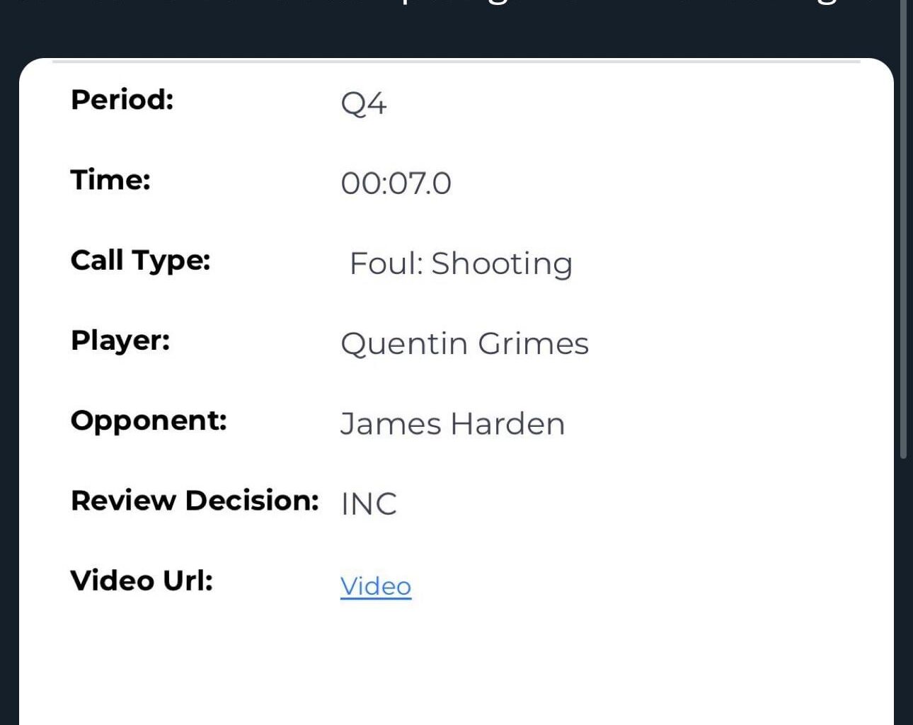 [Neubeck] L2M says Quentin Grimes got away with a foul on James Harden’s attempted game winner last night