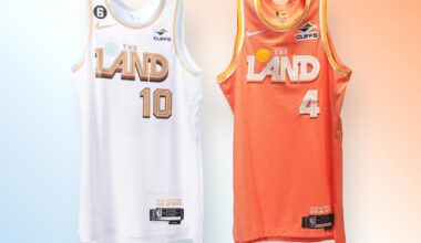 Comparison of the new City Edition vs the '22/'23 versions (credit Cavs via X)