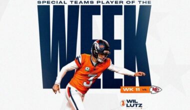 Wil Lutz is your AFC Special Teams Player of the Week