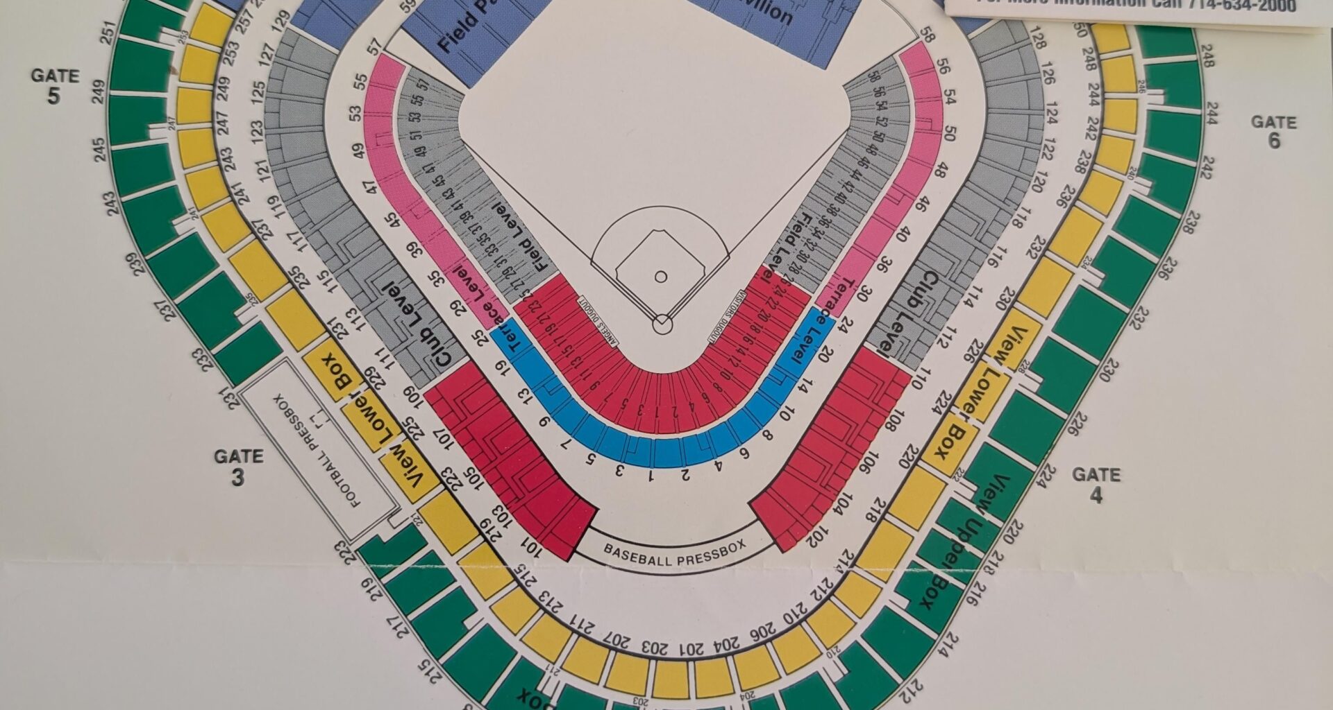 Stadium seating chart from 1994 (with ticket prices)
