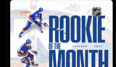 The NHL has named Matthew Schaefer the Rookie of the Month for October