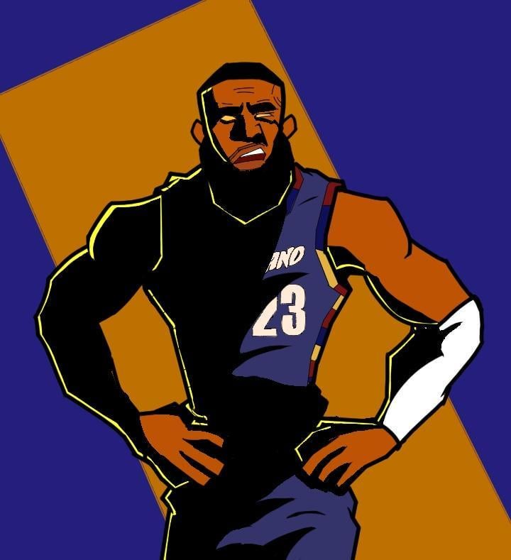 LeBron in a throwback jersey