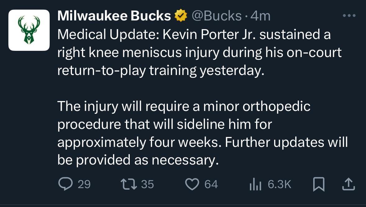 KPJ to miss more time.