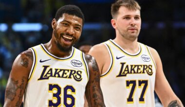 Marcus Smart on coming to the Lakers: “When my agent told me Luka called him and was very interested, I didn’t believe him at first. I’m like, ‘You’re joking. I’m a jokester, so you probably get me back for something.’ And he’s like, ‘No, I’m serious..this is real.’ And I’m like, ‘Oh wow.’