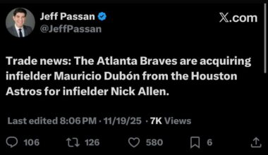 Trade news: The Atlanta Braves are acquiring infielder Mauricio Dubón from the Houston Astros for infielder Nick Allen.