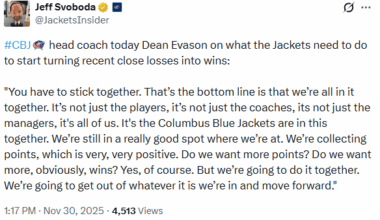 HC Evason on close losses and Jacket's standings