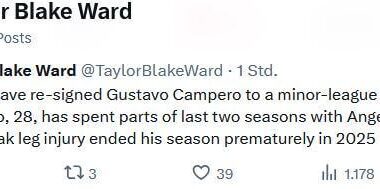 [Ward] Angels have re-signed Gustavo Campero to a minor-league deal.