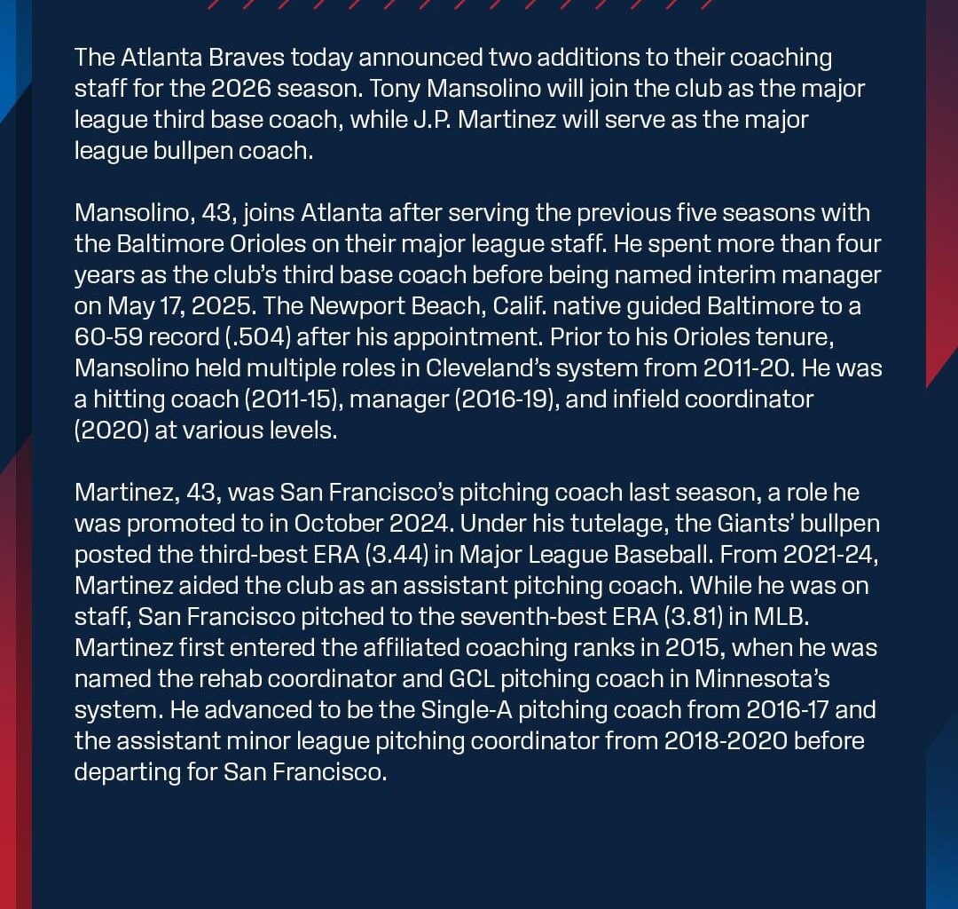 Giants lose J.P. Martinez to Braves