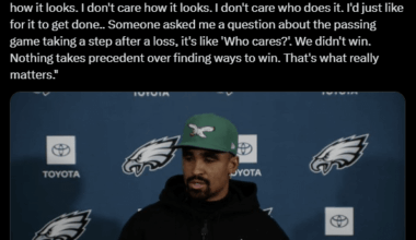 [PHLEaglesNation] Jalen Hurts asked what he wants the #Eagles identity to be: