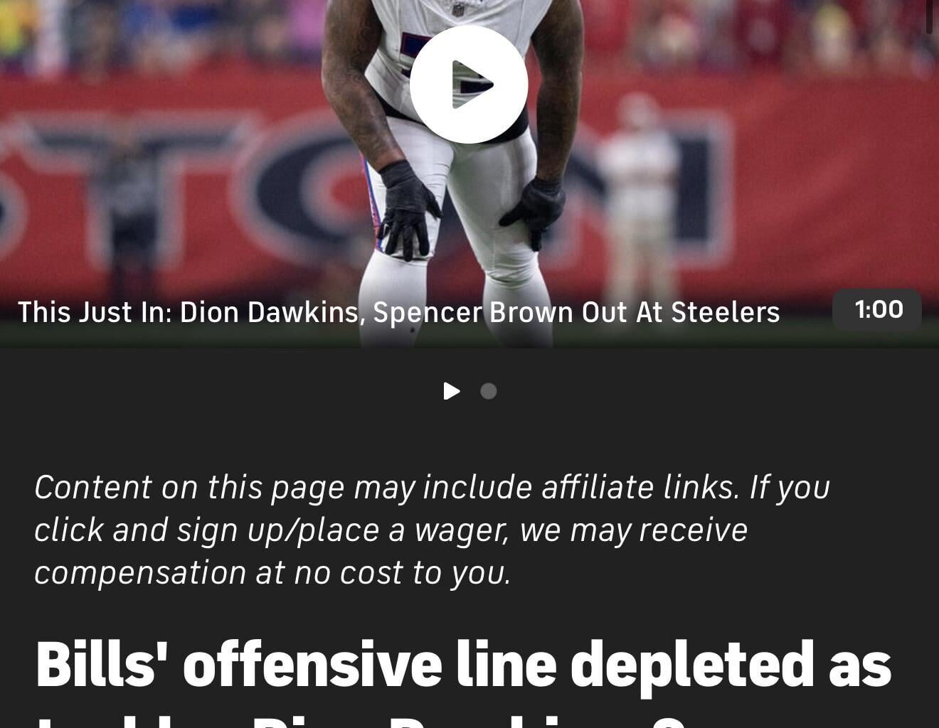 Well I have a feeling the Bills practice squad Offensive Tackles are about to have the game of their lives on Sunday.