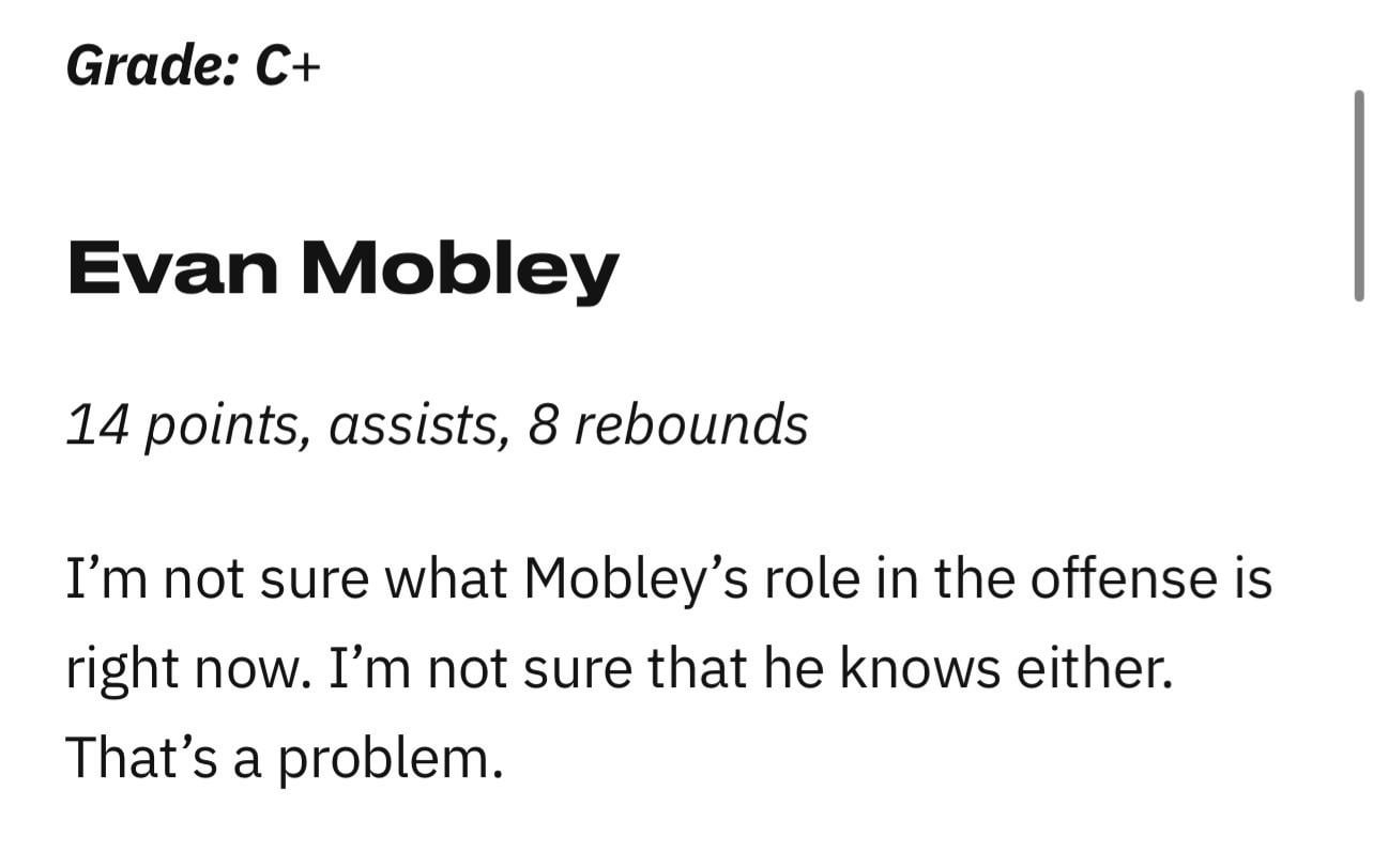 Doesn’t it seem like Kenny is running out of patience for Mobleys development