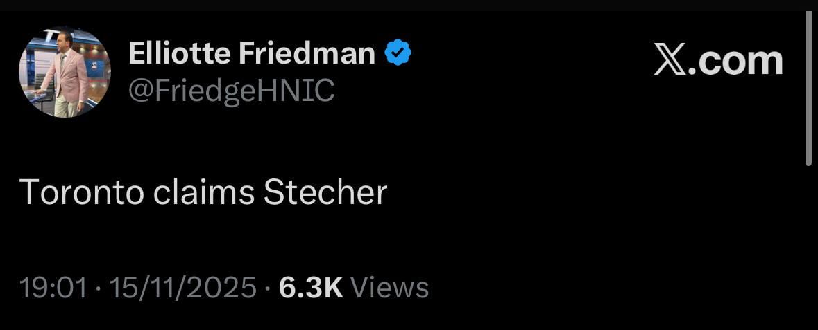 Toronto claims Stecher