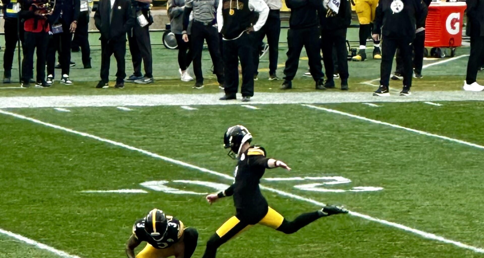 Perfectly timed shot of Boz I got at the game yesterday