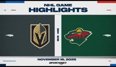 NHL Highlights | Golden Knights vs. Wild - November 16, 2025
