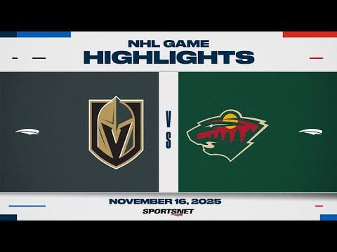 NHL Highlights | Golden Knights vs. Wild - November 16, 2025