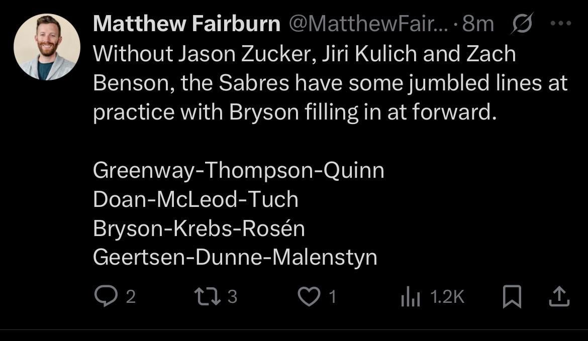 No Zucker or Kulich at practice