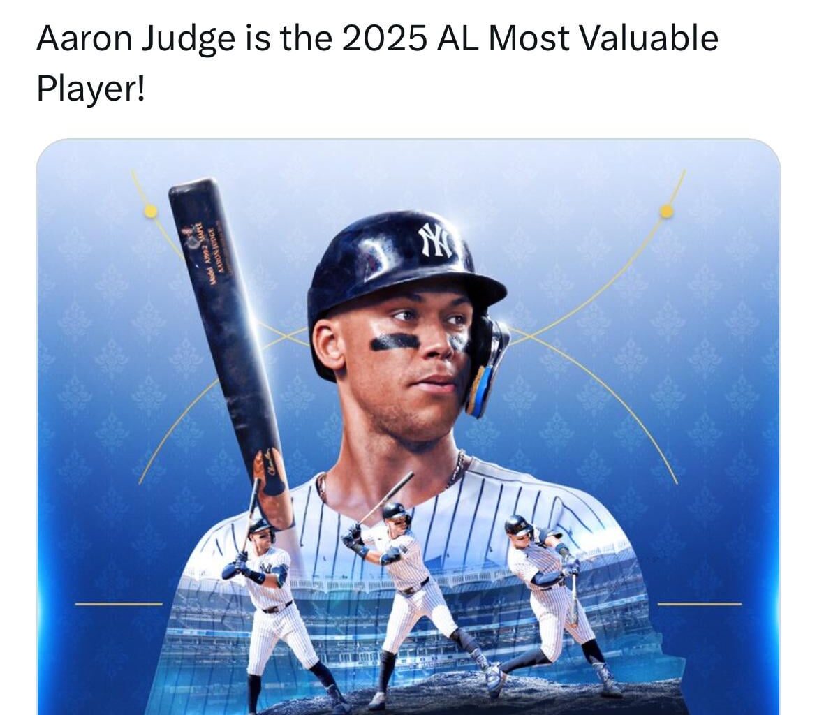 MLB’s Twitter account accidentally posted and quickly deleted a post saying Aaron Judge won MVP