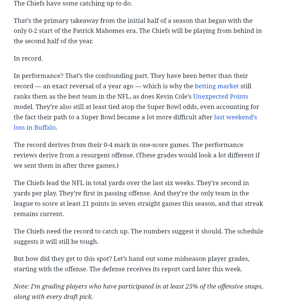 [McDowell] Grades for the offense at the midway point of the year
