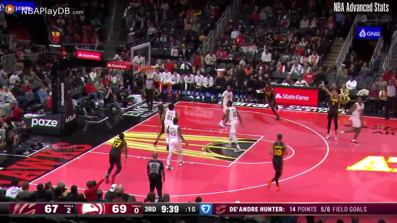 [Highlight] Jalen Johnson puts up 29 PTS, 12 REB, 12 AST, 2 STL on 9/18 shooting vs Cavs