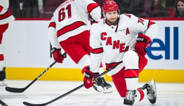 GM Eric Tulsky reveals star defenseman Jaccob Slavin is progressing in rehab, prioritizing a healthy return.