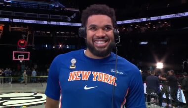 Karl-Anthony Towns on confidence through slumps and what he's thankful for: "I'm extremely thankful for the opportunity to call my father and he answers the phone. And I'm extremely thankful that I continue to wake up every day and try again, even when yesterday was a hard day, I get to try again."