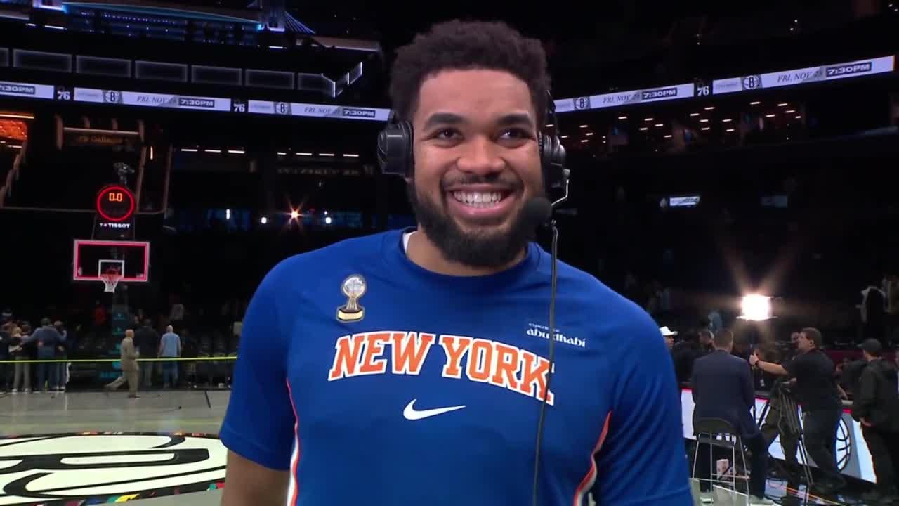 Karl-Anthony Towns on confidence through slumps and what he's thankful for: "I'm extremely thankful for the opportunity to call my father and he answers the phone. And I'm extremely thankful that I continue to wake up every day and try again, even when yesterday was a hard day, I get to try again."