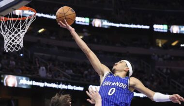 The God Shammgod Effect? Anthony Black is making 77% FG% of his shots within 0-3ft, a rate as efficient as Giannis, up from 63% FG% last year and 68% FG% his rookie season. (via @MagicOnSI from @beyondtheRK)