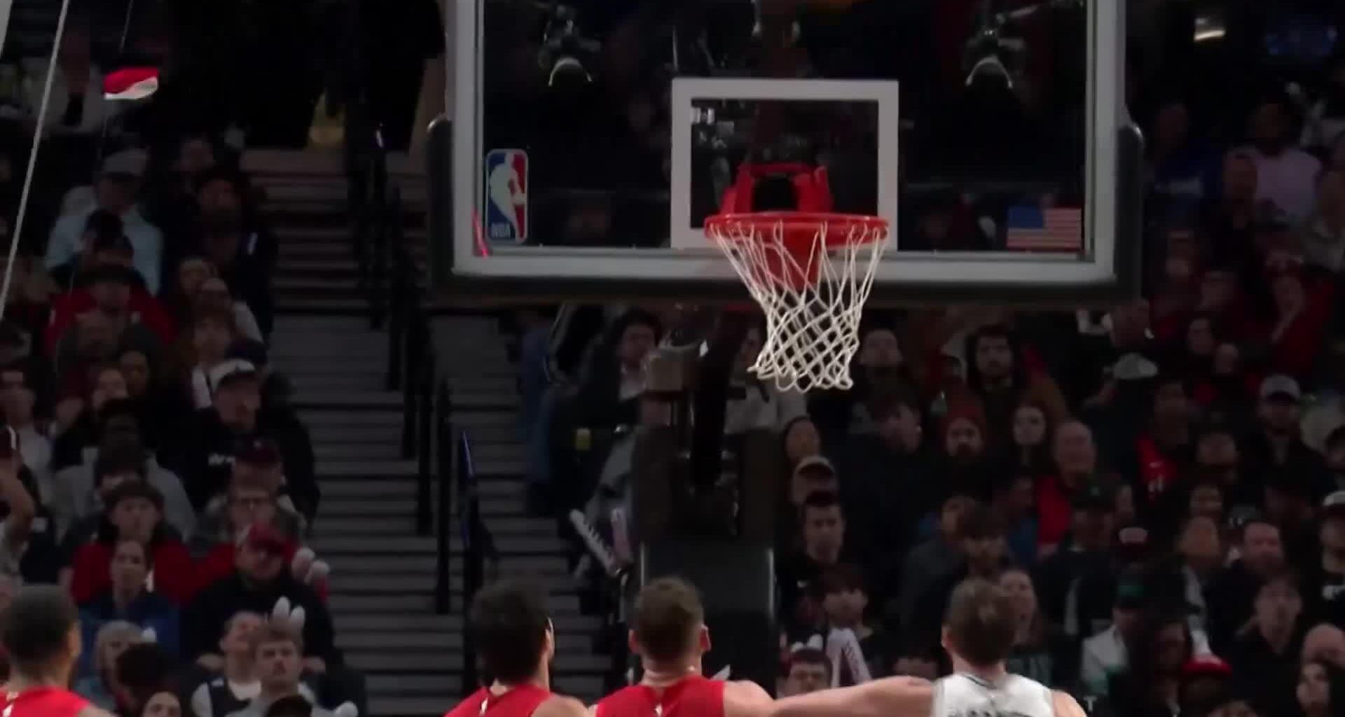 Camara throws the behind the back pass, Deni throws the no-look over the shoulder, and Kris dunks it