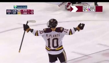 Red Wings Prospect Max Plante Overtime Goal vs St. Cloud State