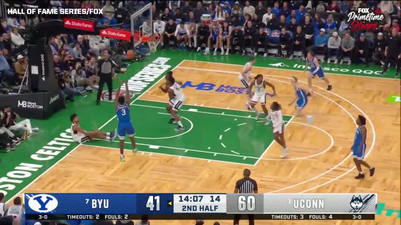 Top 3 Draft Prospect AJ Dybantsa (Freshman, 6'9'' Forward, BYU) vs #3 Ranked UCONN - 25 PTS, 6 REB, 2 STL (57% FG, 67% 3P 70% FT)