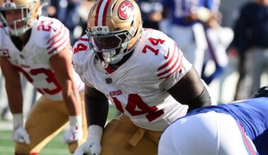 Who should start at left guard for the 49ers?
