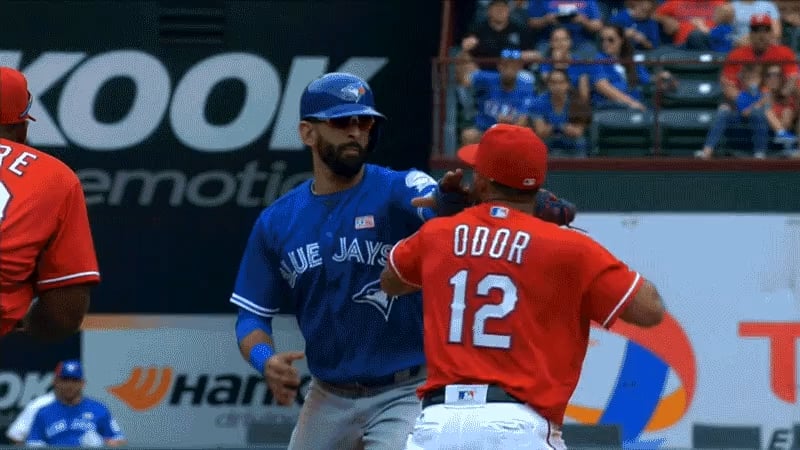 Is Rougned Odor knocking out Jose Bautista the best punch in baseball history?