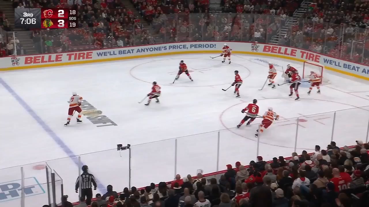 Oliver Moore pulls away with his speed and the puck somehow finds its way into the net for his 2nd goal of the season