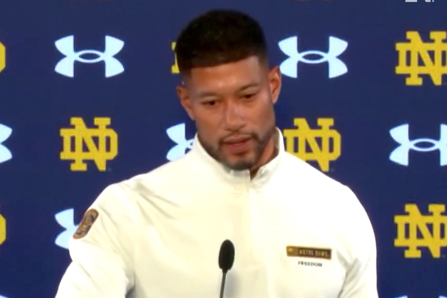 Notre Dame Coach Marcus Freeman Honors Fan Whose Dad Died 'Perfect Death' at Their Game