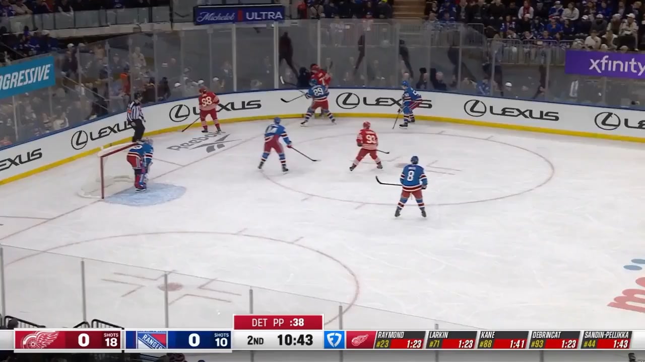 Debrincat gets the first one for Detroit off of a Raymond shot